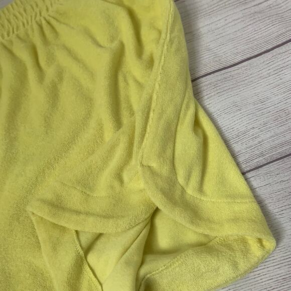 A New Day Yellow Terry Cloth Shorts Elastic Waist Soft Towel Side Slit Size 1X - Picture 8 of 12